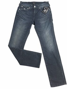 True Religion Men's Faded Indigo Straight Jeans